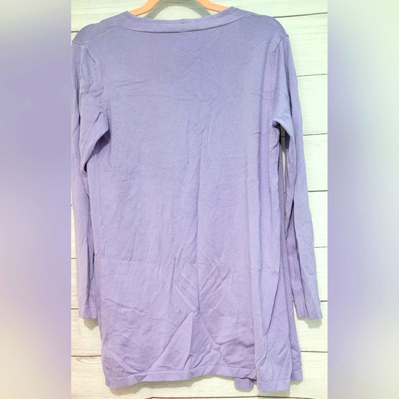 Guc Blue Sky lilac lightweight knit open front cardigan size M - Picture 2 of 9